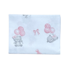 Пелюшка фланелева/байкова (Туреччина) Ведмедики з кульками Рожевий 100/80