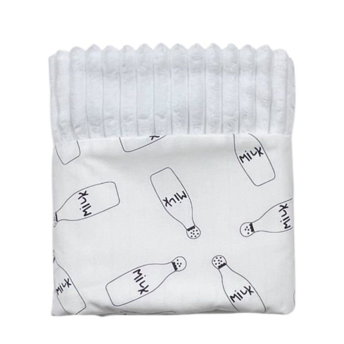 Плед плюш, без утеплення Мілк / Білий плюш 100/80