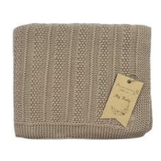 Плед вʼязаний ДЕМІ Капучино Смужка 90/80