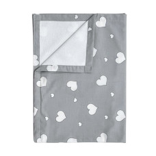 Пелюшка непромокаюча Сердечка білі на сірому 100/70