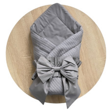 Конверт 80/80 з бантом-резинкою Сірий / Літо