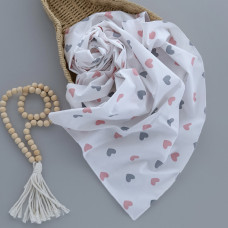 Бавовняна пелюшка Сердечка Рожевий 90/80