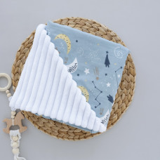 Плед плюш, без утеплення Сузір’я Синій/ Білий плюш 100/80