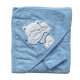 Дитячий рушник з кутиком махровий Ведмедики Блакитний 90/85
