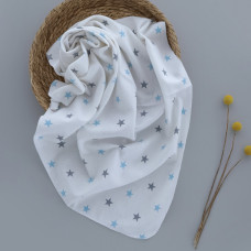 Пелюшка фланелева/байкова (Туреччина) Зірки Блакитний 100/80