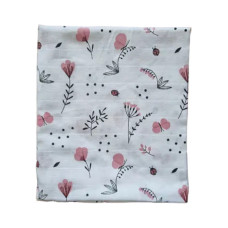 Муслінова пелюшка Квіточки Рожевий 90/80