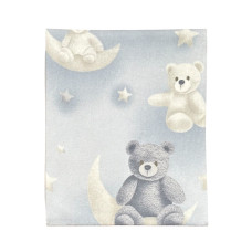 Пелюшка фланелева/байкова (Туреччина) Ведмедик Блакитний на Місяці на Блакитному 90/80