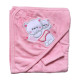 Дитячий рушник з кутиком махровий Ведмедики Рожевий 90/85