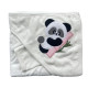 Дитячий рушник з кутиком махровий Панда Рожевий 90/85