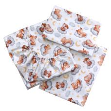 Комплект постільної білизни Лисички на хмаринці (підковдра 140*110, наволочка 40*60, простинка 120*60)