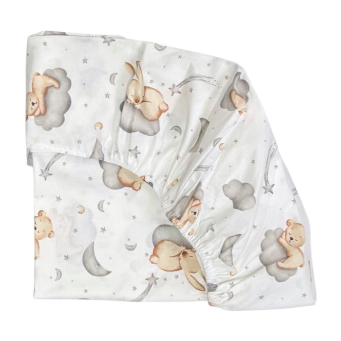 Простинка на гумці в ліжко Звірята на хмаринці 120/60