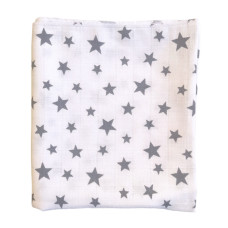 Муслінова пелюшка Зірки Сірий 90/80