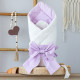 Плед-конверт з бантом резинкою Молочний/ Фіолетовий 80/80 /Весна