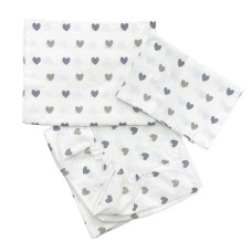 Комплект постільної білизни Сердечка Сірий (підковдра 140*110, наволочка 40*60, простинка 120*60)