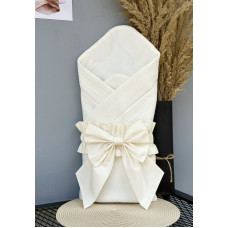 Плед- конверт мусліновий 80/80 з бантом-гумкою Молочний /Літо