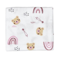 Пелюшка фланелева/байкова (Туреччина) Ведмедик Рожевий 90/80