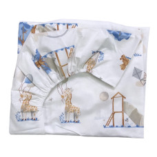 Простинка на гумці в ліжко Зоопарк Синій 120/60