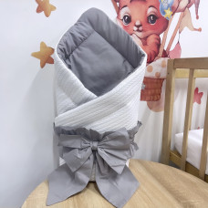 Конверт 80/80 з бантом-гумкою Білий-Сірий / Осінь