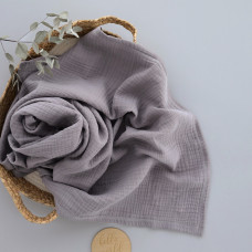 Мусліновий плед жатка Сірий 4 шари 130/100