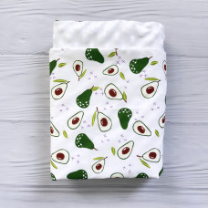 Плед плюш, без утеплення Авокадо/ Білий плюш Пупиришка 100/80