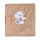 Дитячий рушник з кутиком махровий Ведмедик Love Бежевий 90/85
