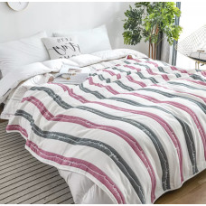 Мусліновий плед love you Молочний / Червоний 8 шарів (весна) 90/100