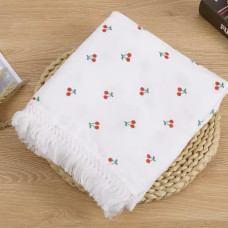 Мусліновий плед 2 шари Вишні 80/65