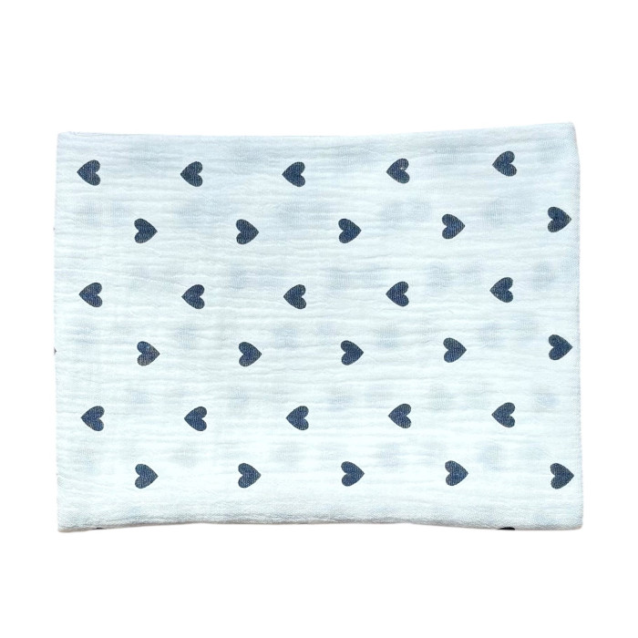 Муслінова пелюшка жатка 2 шари Сердечка чорні дрібні 90/65