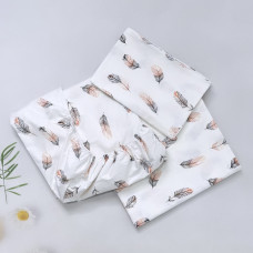 Комплект постільної білизни в ліжко 120/60 Пірʼїнки Коралові (підковдра 140*110, наволочка 40*60, простинка 120*60)