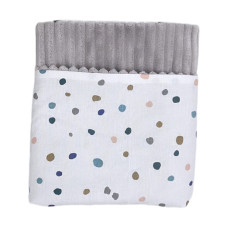 Плед плюш, без утеплення Точки/ Сірий плюш 100/80