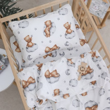 Комплект постільної білизни Ведмедик Коричневий на хмаринці (підковдра 140*110, наволочка 40*60, простинка 120*60)