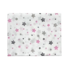 Ситцева пелюшка Зірки Рожевий-Сірий 95/100