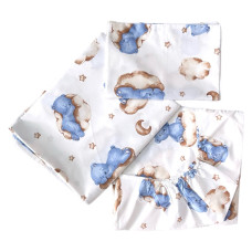 Комплект постільної білизни Ведмедик на хмаринці Блакитний (підковдра 140*110, наволочка 40*60, простинка 120*60)