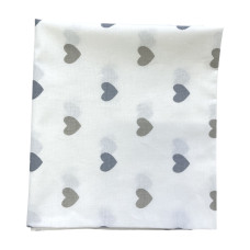 Бавовняна пелюшка Сердечка Сірий 90/80