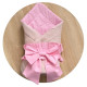 Плед-конверт з бантом резинкою Пудровий -Яскраво Рожевий 80/80 / Весна (Синтепон 150)