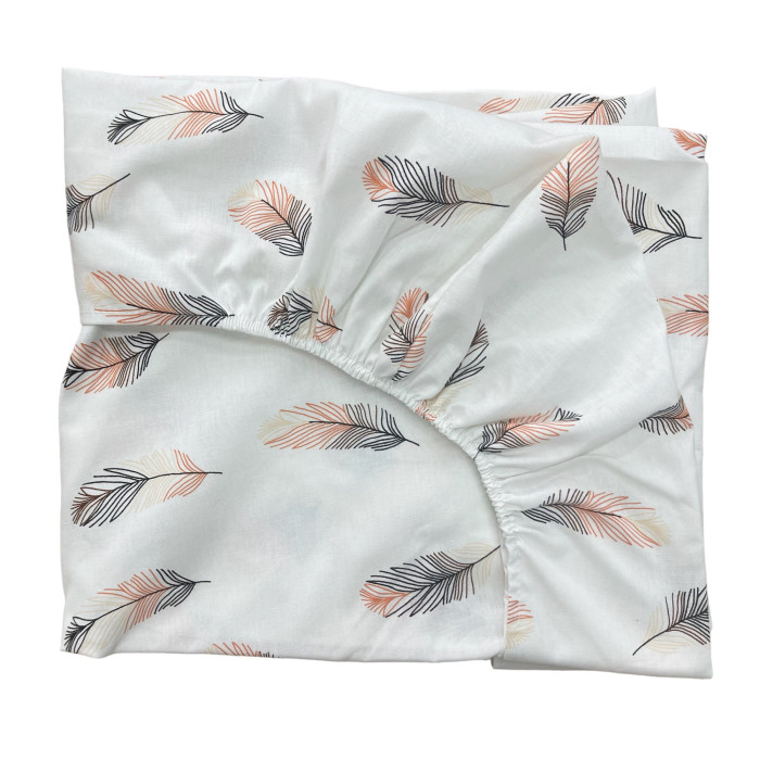 Простинка на гумці в ліжко Пірʼїнки Кораловий 120/60