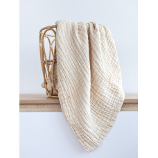 Мусліновий плед жатка Бежевий 6 шарів 100/100