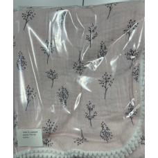 Мусліновий плед жатка 2 шари Гілочки на Рожевому 130/100