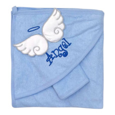 Дитячий рушник з кутиком махровий Ангел Блакитний 85/75