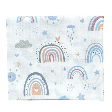 Муслінова пелюшка Веселка Фіолетовий-Блакитний 90/80