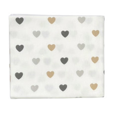 Пелюшка фланелева/байкова (Туреччина) Сердечка Бежевий 90/80