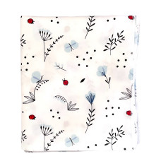 Бавовняна пелюшка Квіточки Блакитний 90/80