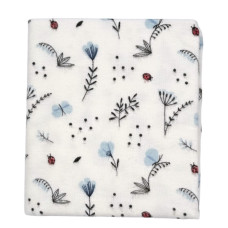 Пелюшка фланелева/байкова (Туреччина) Квіточки Блакитний 90/80