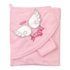 Дитячий рушник з кутиком махровий Ангел Рожевий 85/75