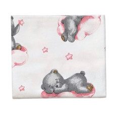 Пелюшка фланелева/байкова (Туреччина) Ведмедик Рожевий на хмаринці 90/80