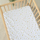 Простинка в ліжко на гумці Сердечка Золотий (гліттер) 120/60
