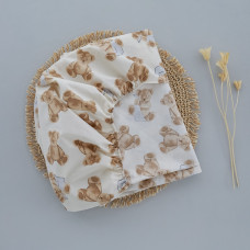 Простирадло на гумці в ліжко Ведмедик з хусточкою Бежевий 120/60