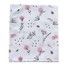 Бавовняна пелюшка Квіточки Рожевий 90/80