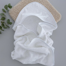 Дитячий рушник з кутиком махровий (100% котон) Білий 90/80