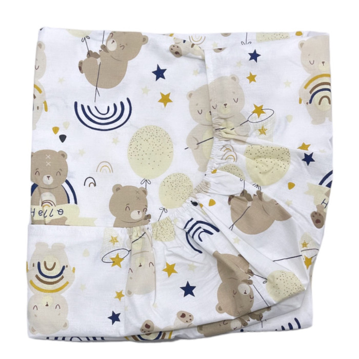 Простинка на гумці в ліжко Ведмедики Бежевий 120/60